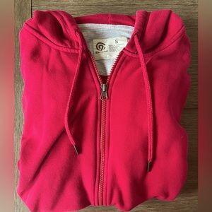 Dark Red Champion Zip Up Hoodie | Size Small